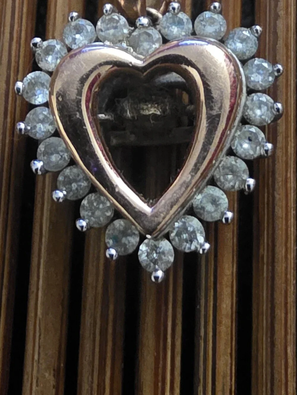 10k Diamond Heart Rose Gold Necklace (Vintage)